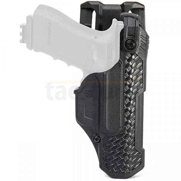 BLACKHAWK T-Series L3D Duty Holster Basketweave Glock 17/19/22/23/31/32/45/47 RH - Black