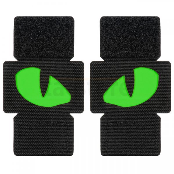 M-Tac Green Tiger Eyes Laser Cut Patch - Black