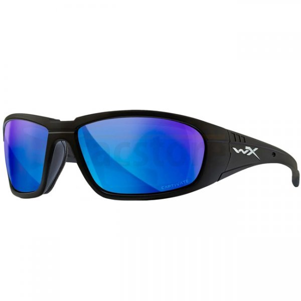 Wiley X WX Boss Captivate Polarized Blue Mirror - Black