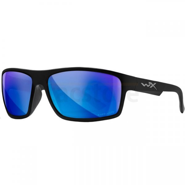 Wiley X WX Peak Captivate Polarized Blue Mirror - Black