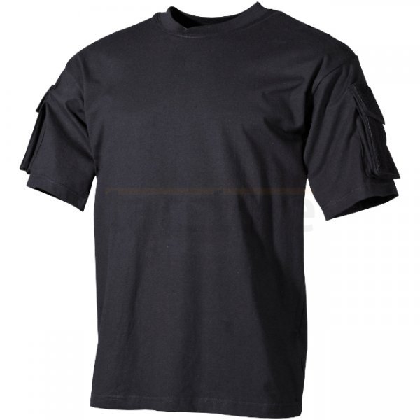 MFH Tactical T-Shirt Sleeve Pockets - Black - L