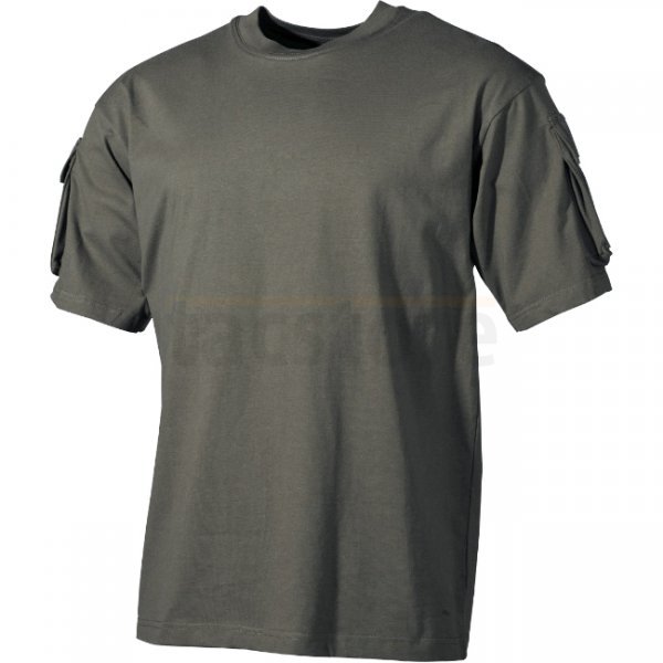 MFH Tactical T-Shirt Sleeve Pockets - Olive - M