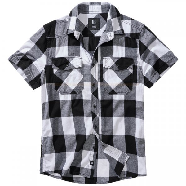 Brandit Checkshirt Halfsleeve - White / Black - XL