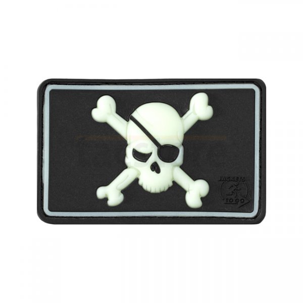 JTG Pirate Skull Rubber Patch - Glow in the Dark