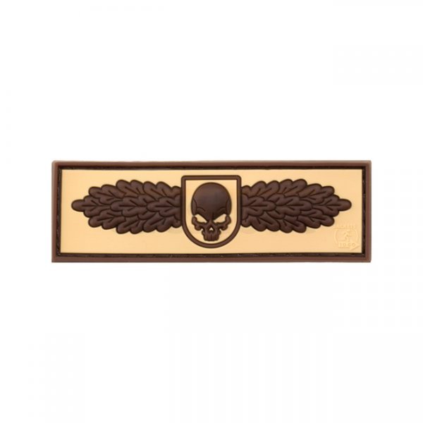 JTG SOF Skull Badge Rubber Patch - Desert