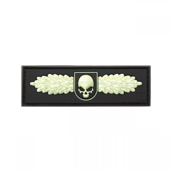 JTG SOF Skull Badge Rubber Patch - Glow in the Dark