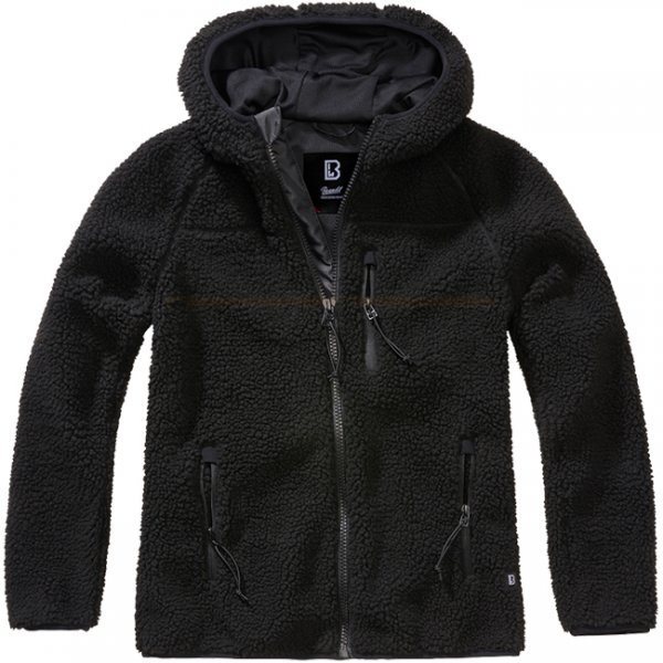 Brandit Ladies Teddyfleecejacket Hood - Black - 3XL