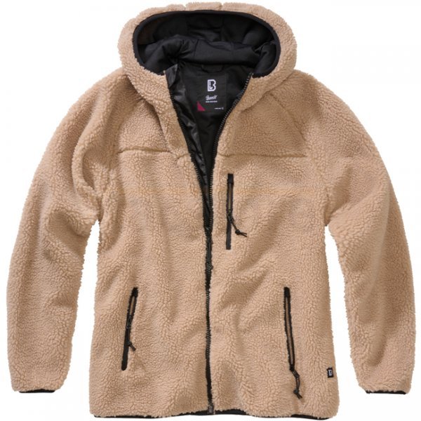 Brandit Ladies Teddyfleecejacket Hood - Camel - L