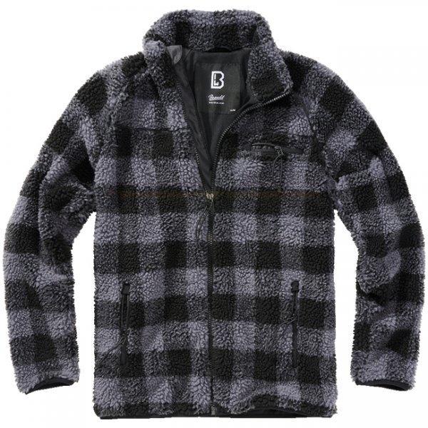 Brandit Teddyfleece Jacket - Black / Grey - 4XL