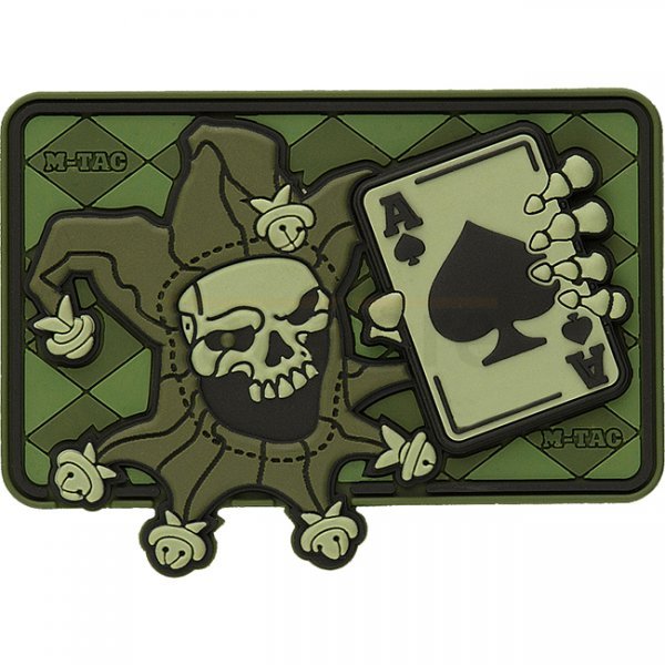 M-Tac Joker Skull 3D Rubber Patch - Olive