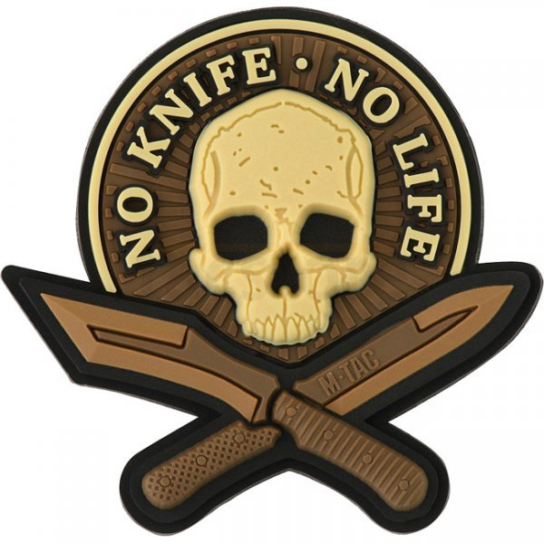 M-Tac No Knife No Life 3D Rubber Patch - Coyote