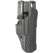 BLACKHAWK T-Series L2D LB Duty Holster Basketweave Glock 17/19/22/23/31/32/45/47 TLR-1/2 - Black