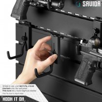 Savior Equipment Wall Rack System Adjustable J-Hook 2 Pack - Black