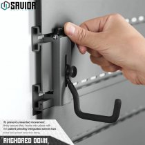 Savior Equipment Wall Rack System Adjustable J-Hook 2 Pack - Grey