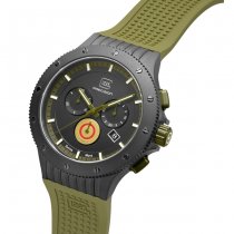 Glock Watch Black Titanium Case & Green Silicone Strap