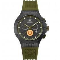 Glock Watch Black Titanium Case & Green Silicone Strap