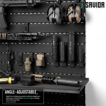 Savior Equipment Wall Rack System Adjustable Pistol & Suppressor Rod 2 Pack - Black