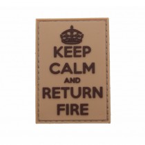 Pitchfork Keep Calm Return Fire Patch - Tan