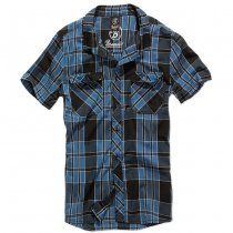 Brandit Roadstar Shirt Shortsleeve - Indigo Checked - 2XL