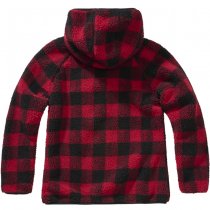 Brandit Ladies Teddyfleecejacket Hood - Red / Black - Gr. L