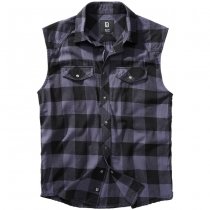 Brandit Checkshirt Sleeveless - Black / Grey - 3XL