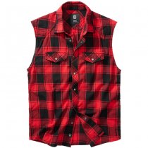 Brandit Checkshirt Sleeveless - Red / Black - 6XL