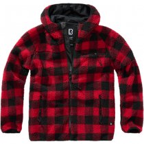 Brandit Teddyfleece Worker Jacket - Red / Black - 6XL