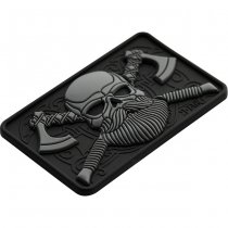 M-Tac Bearded Skull 3D Rubber Patch - Grey