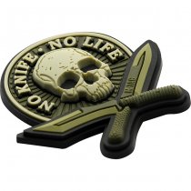 M-Tac No Knife No Life 3D Rubber Patch - Olive